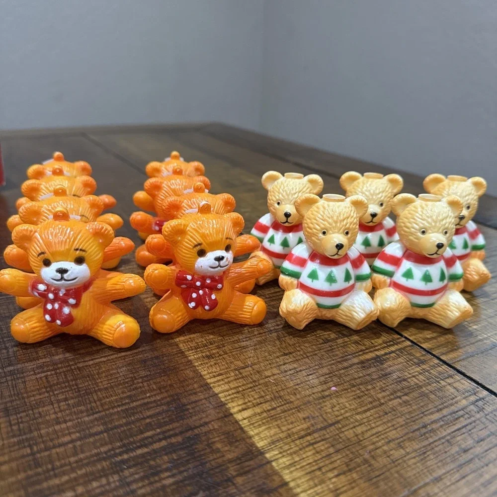 13 VTG Christmas Blow Mold String Light Covers Teddy‎ Bears